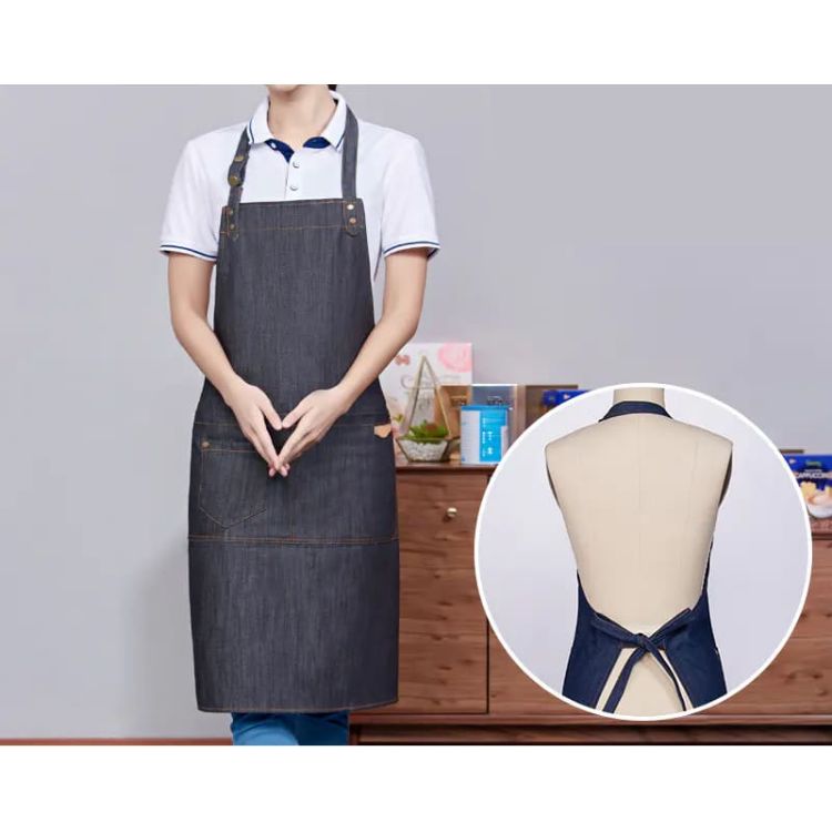 Picture of Poly-Cotton Denim Full Bib Apron With Neck Strap