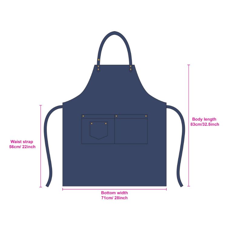 Picture of Poly-Cotton Denim Full Bib Apron With Neck Strap