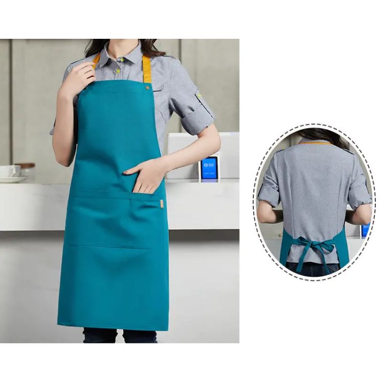 Picture of Poly-Cotton Canvas Full Bib Apron With Colour Neck Strap