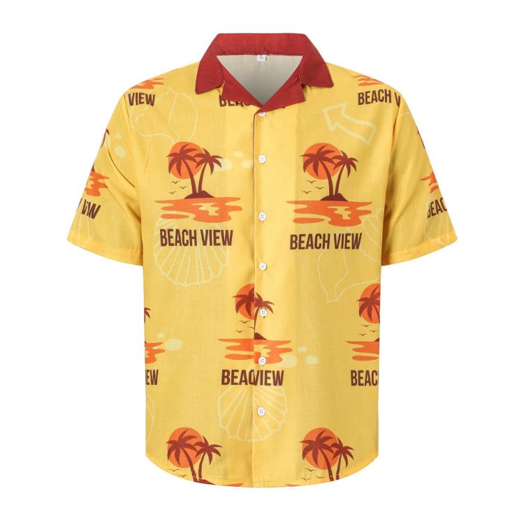 Picture of Men's Sublimated Imitation Cotton Cuban Collar Shirt