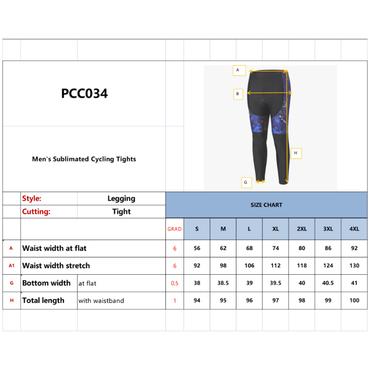 Picture of Men's Sublimated Cycling Tights