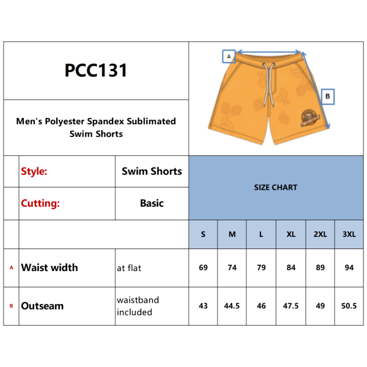 Picture of Men's Polyester Spandex Sublimated Swim Shorts