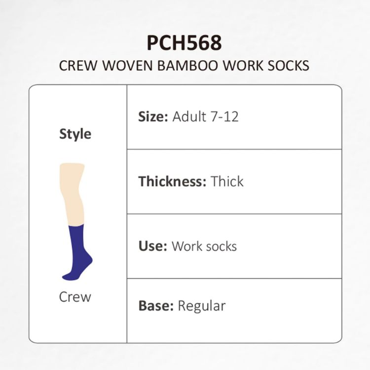 Picture of Crew Woven Bamboo Work Socks