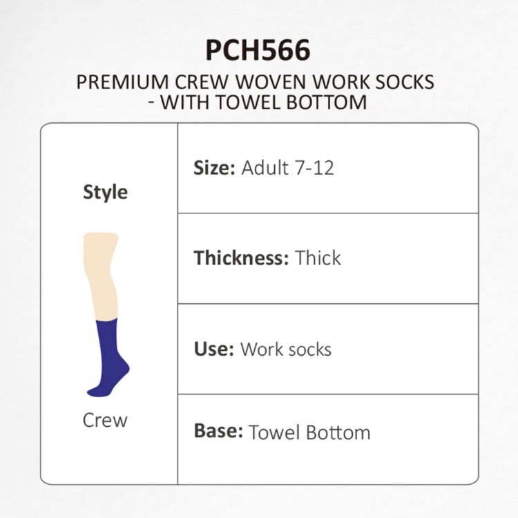 Picture of Premium Crew Woven Work Socks - With Towel Bottom