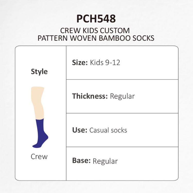 Picture of Crew Kids Custom Pattern Woven Bamboo Socks