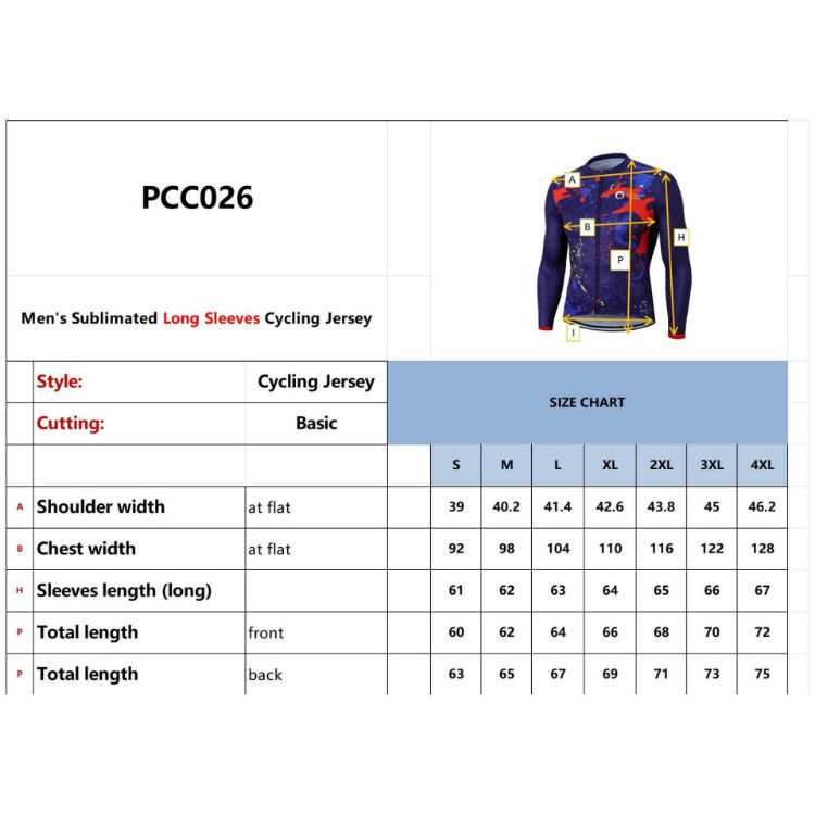 Picture of Men's Sublimated Long Sleeve Cycling Jersey