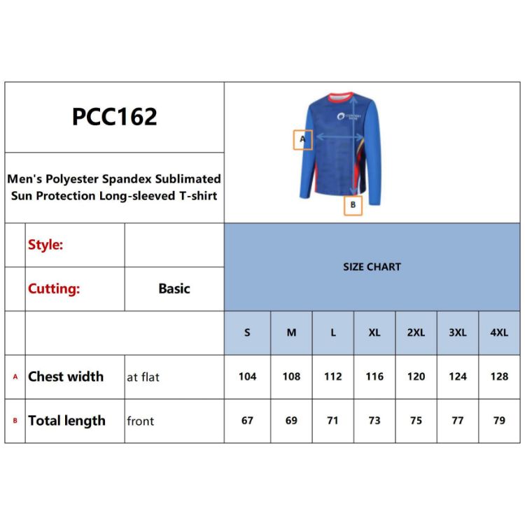 Picture of Men's Polyester Spandex Sublimated Sun Protection Long-sleeved T-shirt