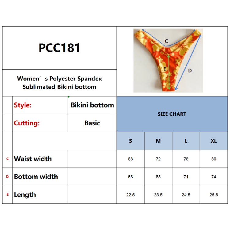 Picture of Women’s Polyester Spandex Sublimated Bikini bottom