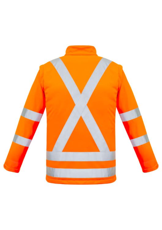 Picture of Unisex Hi Vis X Back 2 In 1 Softshell Jacket