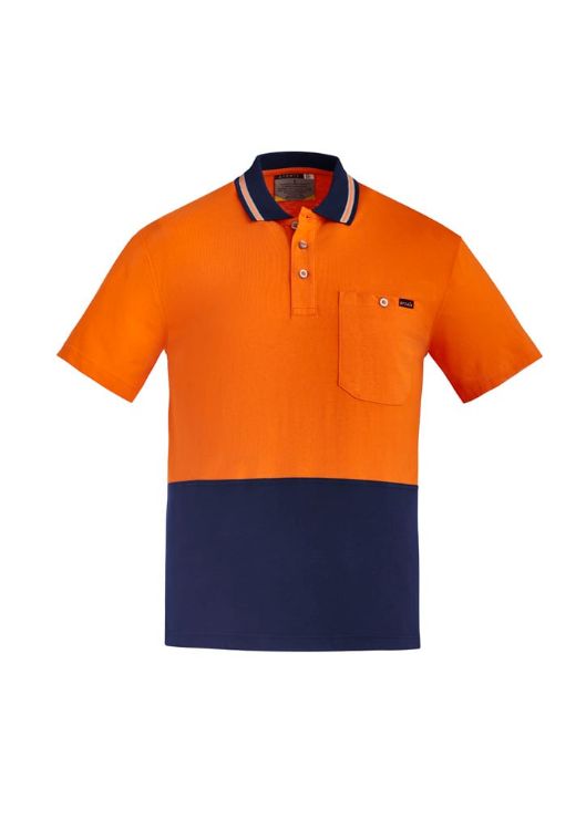 Picture of Mens Hi Vis Cotton Short Sleeve Polo