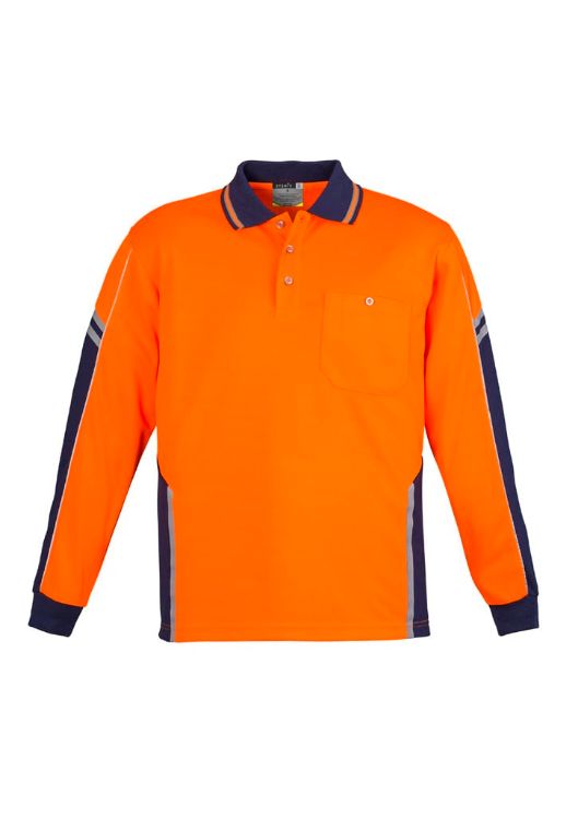 Picture of Mens Hi Vis Squad Long Sleeve Polo