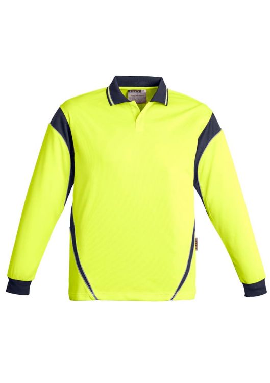 Picture of Mens Hi Vis Aztec Long Sleeve Polo