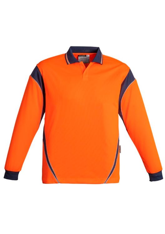 Picture of Mens Hi Vis Aztec Long Sleeve Polo