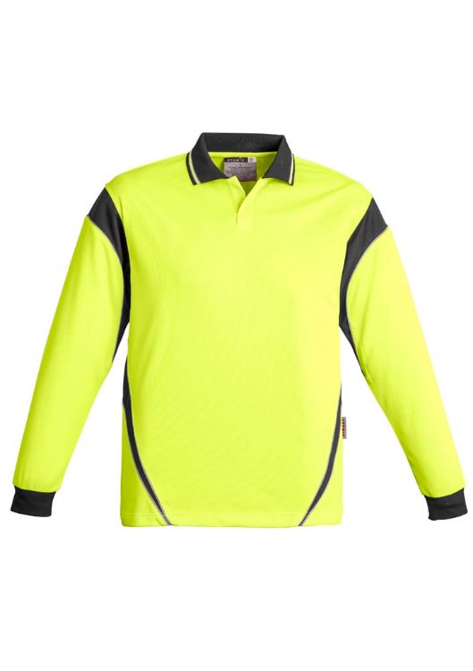 Picture of Mens Hi Vis Aztec Long Sleeve Polo