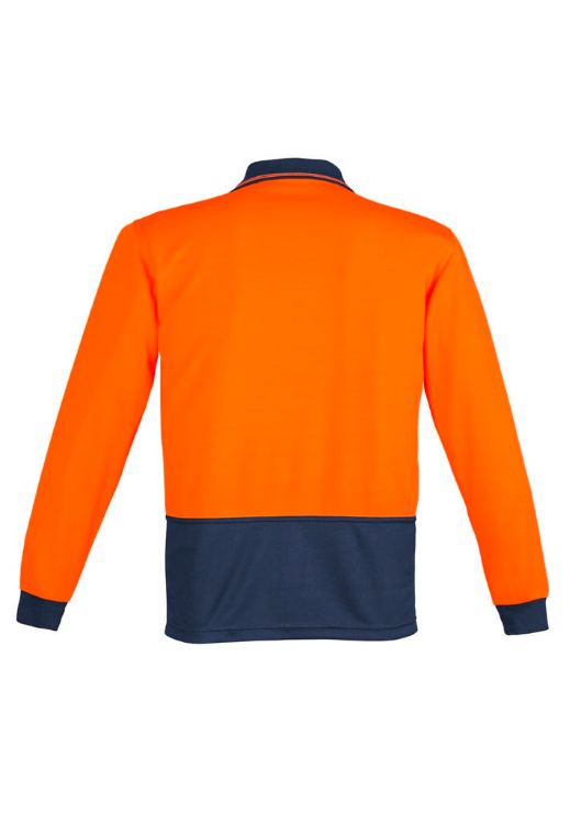 Picture of Mens Hi Vis Comfort Back Long Sleeve Polo