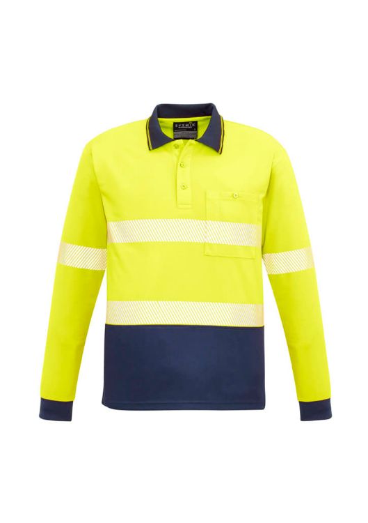 Picture of Unisex Hi Vis Segmented Tape Long Sleeve Polo