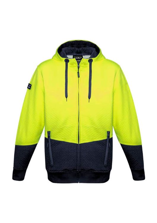 Picture of Unisex Hi Vis Textured Jacquard Full Zip Hoodie