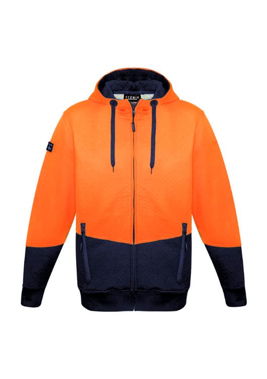 Picture of Unisex Hi Vis Textured Jacquard Full Zip Hoodie