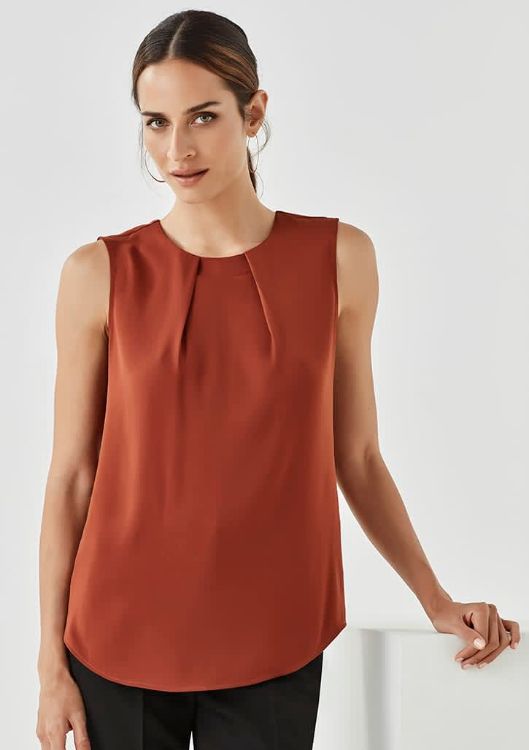 Picture of Womens Estelle Sleeveless Pleat Detail Blouse