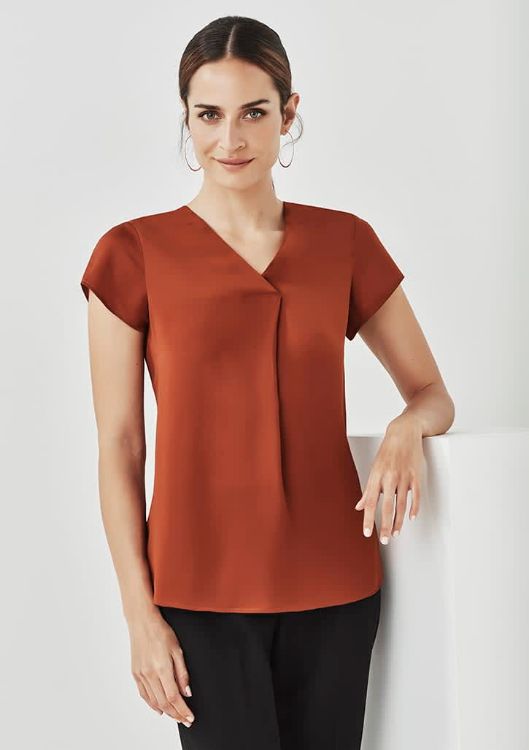 Picture of Womens Kayla V-Neck Pleat Blouse