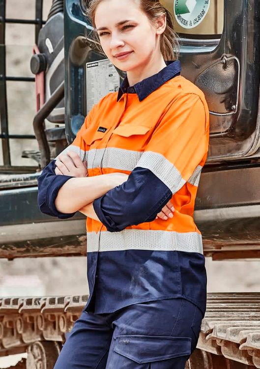 Picture of Womens Rugged Cooling Hi Vis Taped Long Sleeve Shirt