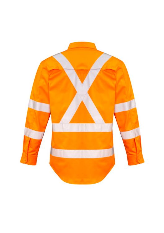 Picture of Mens Hi Vis X Back Taped Long Sleeve Shirt