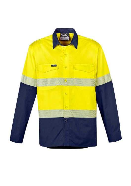 Picture of Mens Rugged Cooling Hi Vis Segmented Tape Long Sleeve Shirt