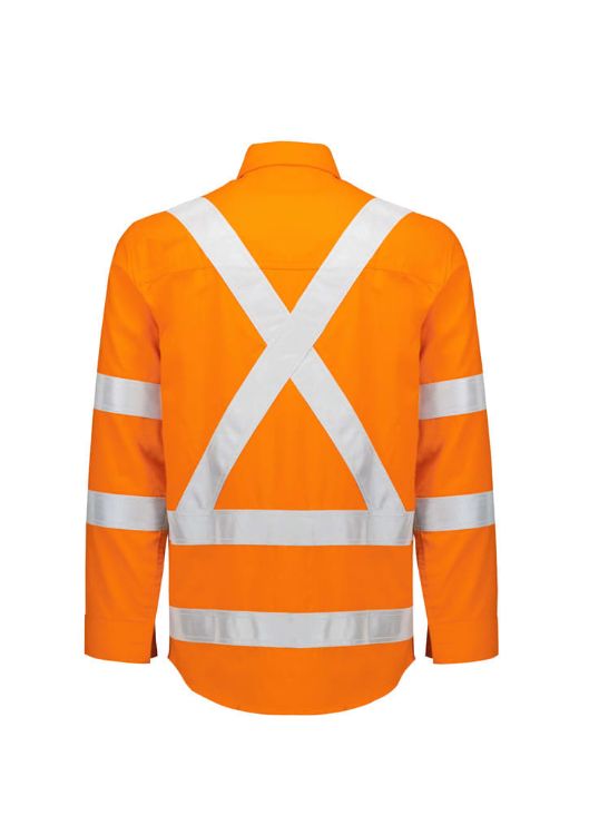 Picture of Mens Orange Flame Lightweight Ripstop X Back Taped Shirt