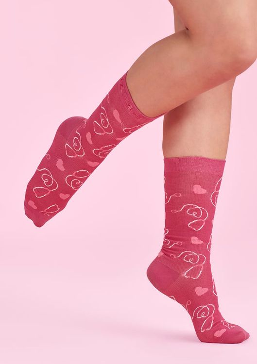 Picture of Unisex Pink Happy Feet Comfort Socks
