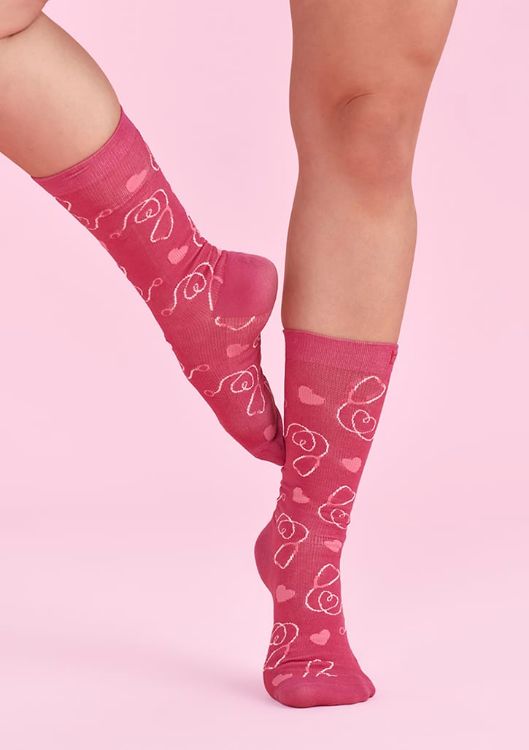 Picture of Unisex Pink Happy Feet Comfort Socks
