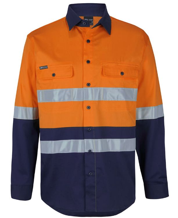 Picture of JB's Hi Vis (D+N) L/S Stretch Work Shirt with Tape