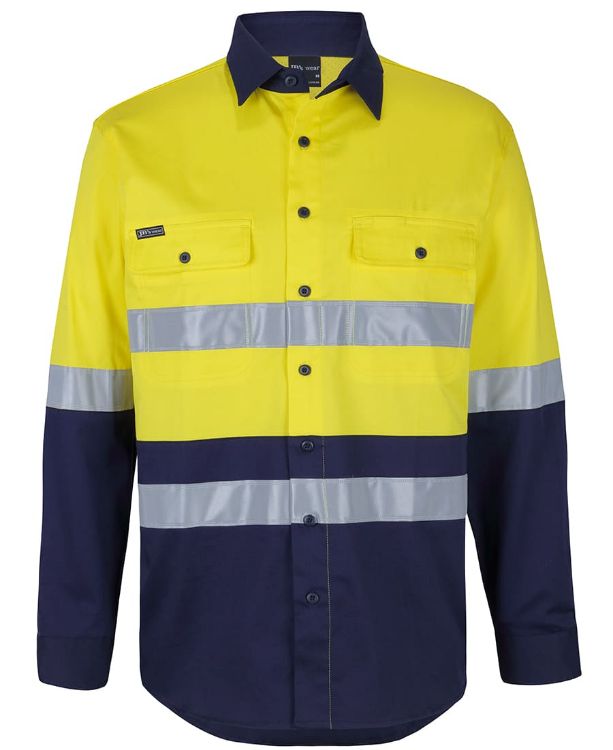 Picture of JB's Hi Vis (D+N) L/S Stretch Work Shirt with Tape