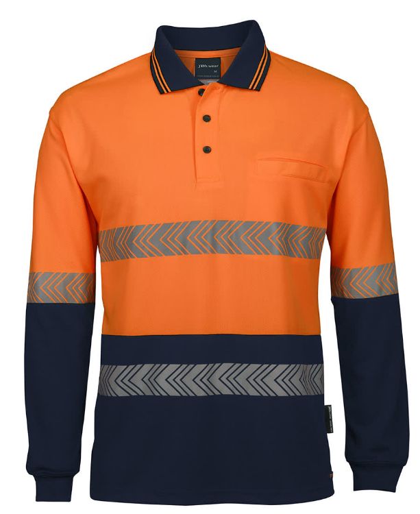 Picture of JB's Hi Vis L/S Segmented Tape Polo