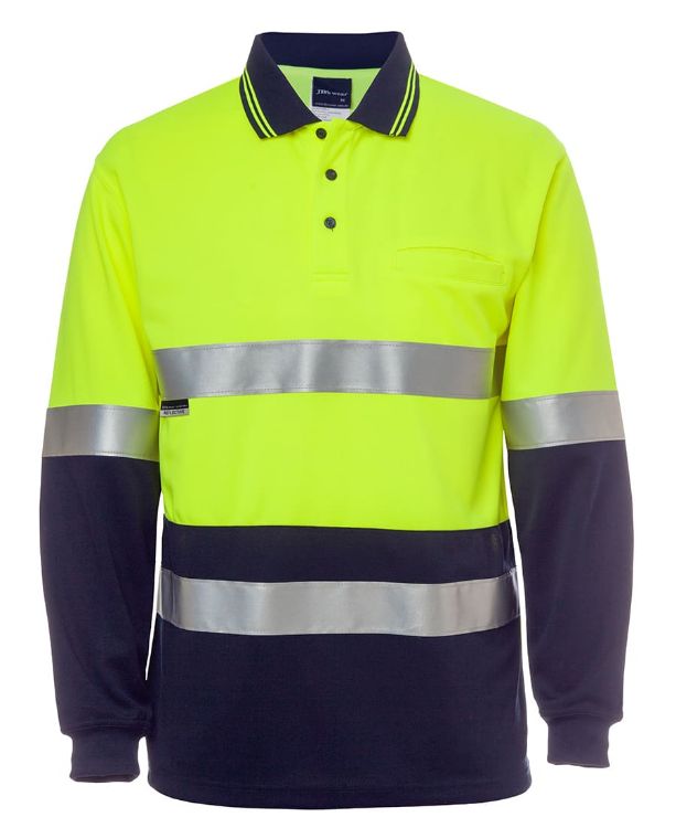 Picture of JB's Hi Vis L/S (D+N) Cotton Back Polo