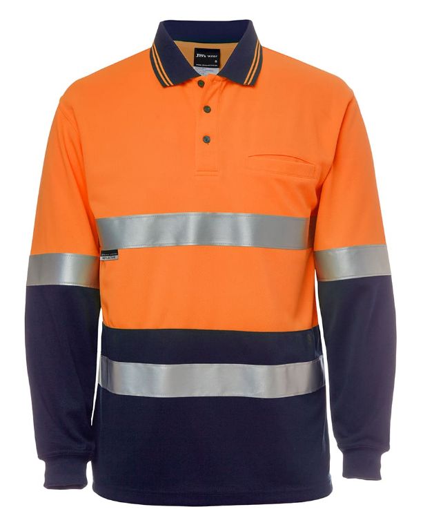 Picture of JB's Hi Vis L/S (D+N) Cotton Back Polo