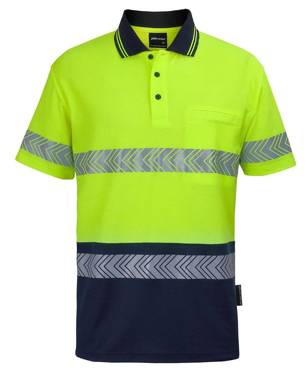 Picture of JB's Hi Vis (D+N) Cotton Back S/S Segmented Tape Polo