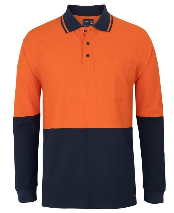 Picture of JB's Hi Vis L/S Cotton Pique Trad Polo