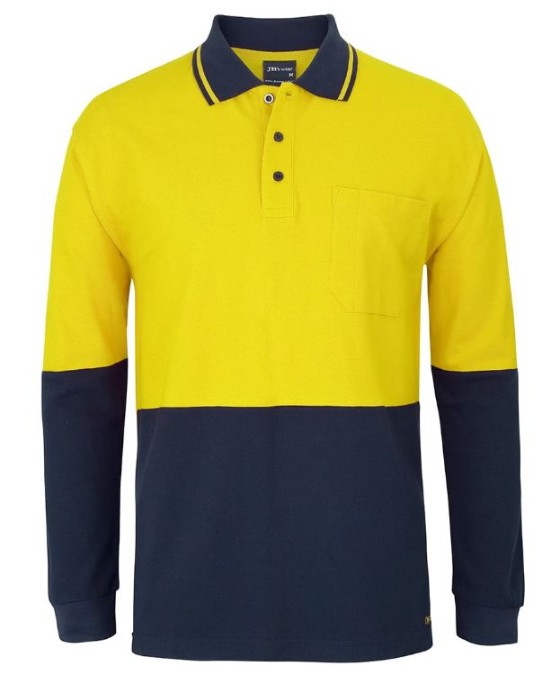 Picture of JB's Hi Vis L/S Cotton Pique Trad Polo