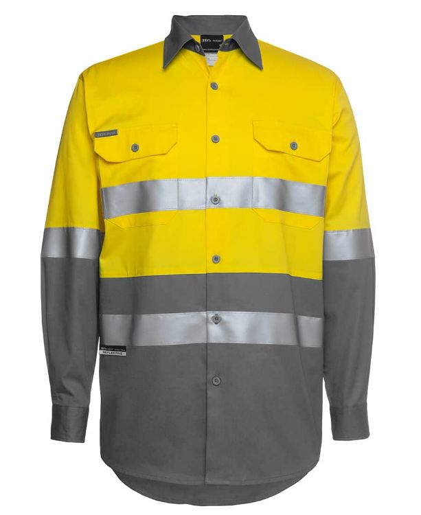 Picture of JB's Hi Vis L/S (D+N) 150G Work Shirt